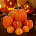 thumbnail image 3 of 7x Assorted Artificial Pumpkins Fall Foam Crafts Halloween Home Decors Party yellow, 3 of 8