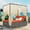 Orange, variant on Patio Chaise Lounge, PE Rattan Outdoor Patio Wicker Sunbed Daybed for 2-6 people, Adjustable Sun Bed with Four-sided Canopy, Overhead Curtain and Cushions for Backyard, Garden, Poolside, Beige