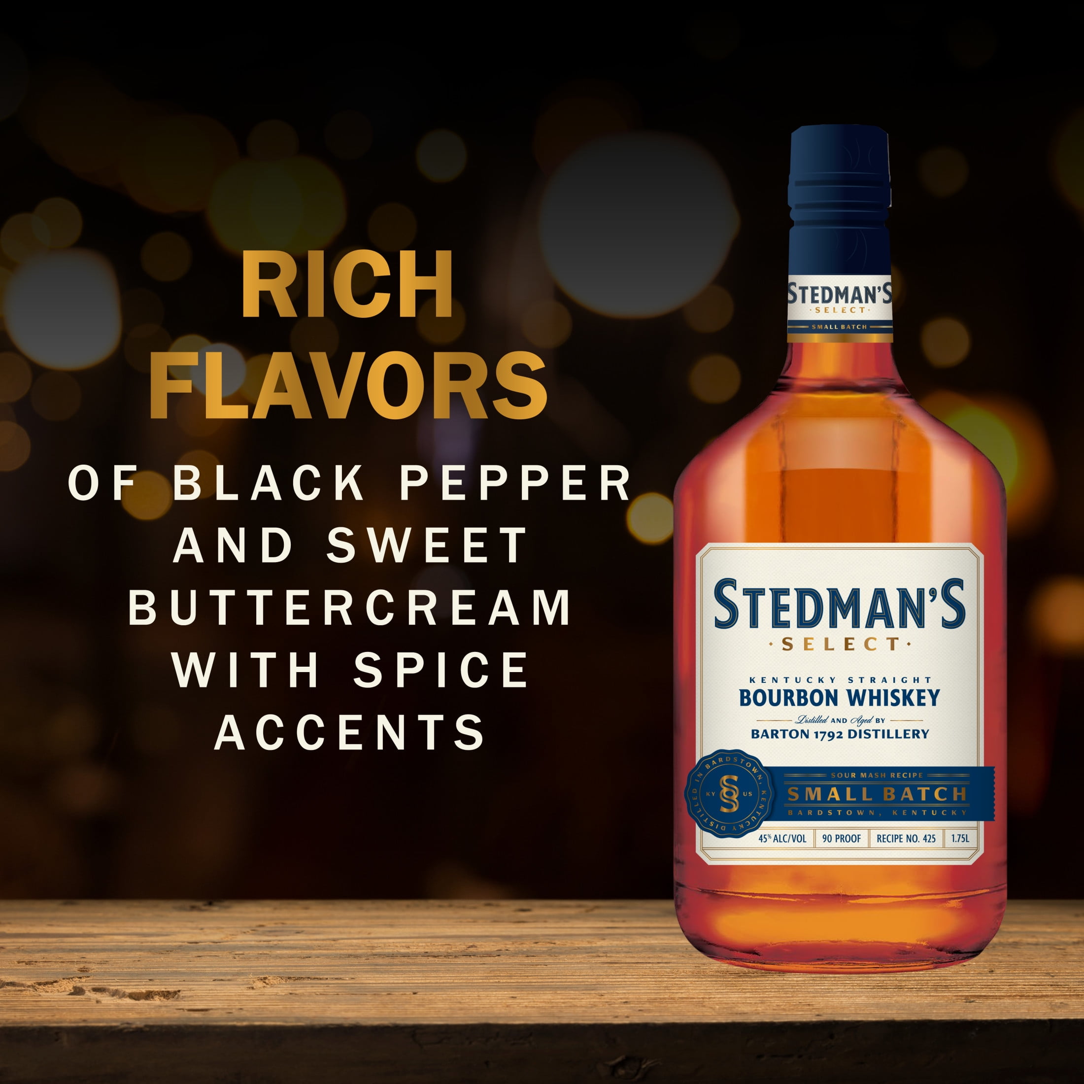 Stedman's Select Sour Mash Kentucky Straight Bourbon Whiskey, 1.75L, 86 Proof