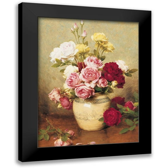 Unknown 11x14 Black Modern Framed Museum Art Print Titled - Roses in Vase