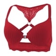 thumbnail image 2 of Blmnix Push Up Bra Bralettes for Women Front Closure Underwire Bralettes Standard Straps Balconette Red Sports Bra, 2 of 9