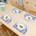 thumbnail image 6 of Placemats Set of 4 for Dining Table, Table Placemats, Rectangular PVC Vinyl, 18x12 Inches -Blue Floral, 6 of 8