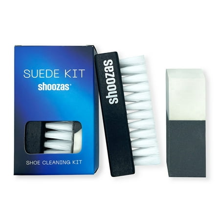 

Shoozas Suede Shoe Cleaner Kit - Includes Double-Sided Eraser and Suede Brush Remove Marks Stains and Scuffs Best for Suede Nubuck Rubber Canvas and More.