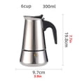 thumbnail image 2 of Moka Pot, Percolator Italian Coffee Maker With Ergonomic Handle, 4/6/9 Cups Stainless Steel Stovetop Espresso Coffee Maker For Gas Induction Cooker, 2 of 9
