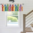 thumbnail image 5 of Cartoon Colorful Hands Window Valance for Kitchen, Cute Watercolor Hands with Love Heart Linen Rod Pocket Short Curtain for Small Windows, Light Filtering Decorative Valance, 42 x 18 Inch, 1 Panel, 5 of 9