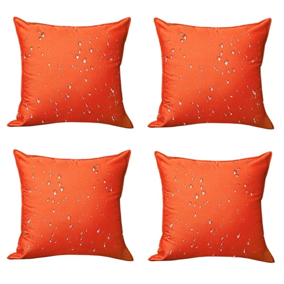 Fundas de almohada para exteriores SOFJAGETQ, color naranja, impermeables, 46 x 46 cm, 4 unidades