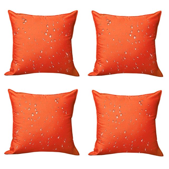 Fundas de almohada para exteriores SOFJAGETQ, color naranja, impermeables, 46 x 46 cm, 4 unidades
