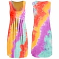 thumbnail image 4 of Robes Décontractées Aqestyerly Mode Femmes Imprimé Col Rond Aguichant Robe Débardeur Sans Manches Basique Midi Robe de Boîte de Nuit HWRETIE, 4 of 6