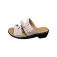 thumbnail image 3 of Woobling Pantoufles pour Femmes Sandales à Enfiler Sans Talon Semelle Compensée Confortables Quotidiennes Blanches 10, 3 of 9