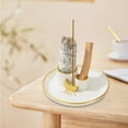 thumbnail image 7 of Incense Holder 4 in 1 Incense and Candle Holder for Burning Sage Palo Santo Ceramic Ash Catcher Tray for Meditation Room 5.9" Gold, 7 of 7