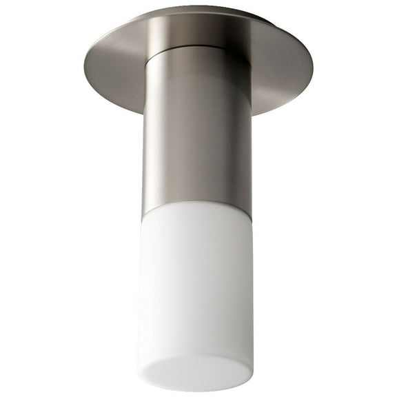 3-308-124-Oxygen Lighting-Pilar - 9 Inch 120V 5.1W 1 LED Small Glass Flush Mount-Satin Nickel Finish