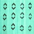 thumbnail image 1 of Ahgly Company Machine Washable Indoor Square Southwestern Turquoise Blue Country Area Rugs, 6' Square, 1 of 4
