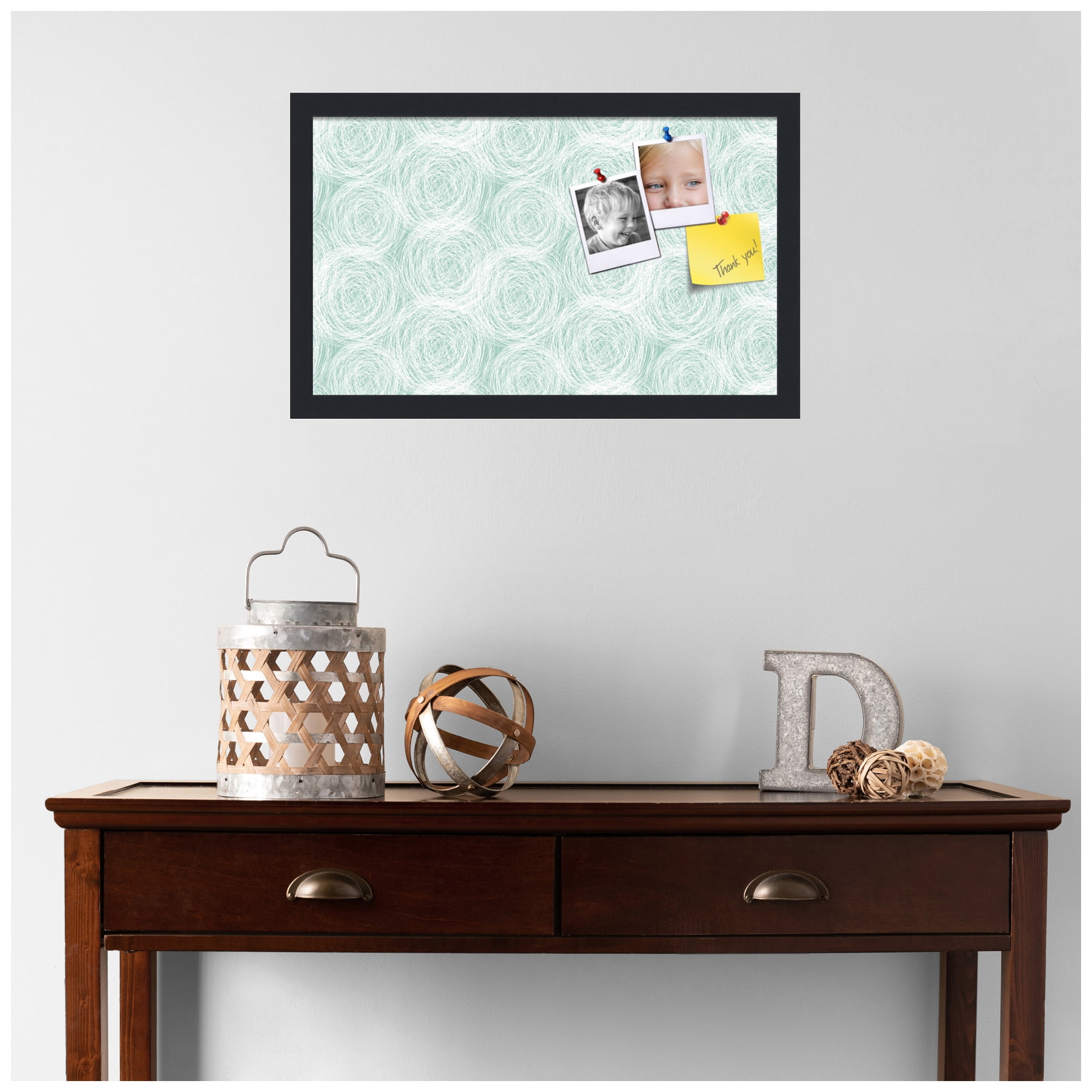 PinPix ArtToFrames 18x10 Custom Cork Bulletin Board    Poster Board Has a Fabric Style Canvas Finish, Framed in Satin Black (PinPix-1926)