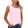 thumbnail image 5 of Gamivast Summer Tops for Girls Square Neck Button Shoulder Regular Fit Blouse Eyelet Lace Hollow out Cotton Sleeveless Shirts Casual Daily Holiday Beach Party Wear, 5 of 9