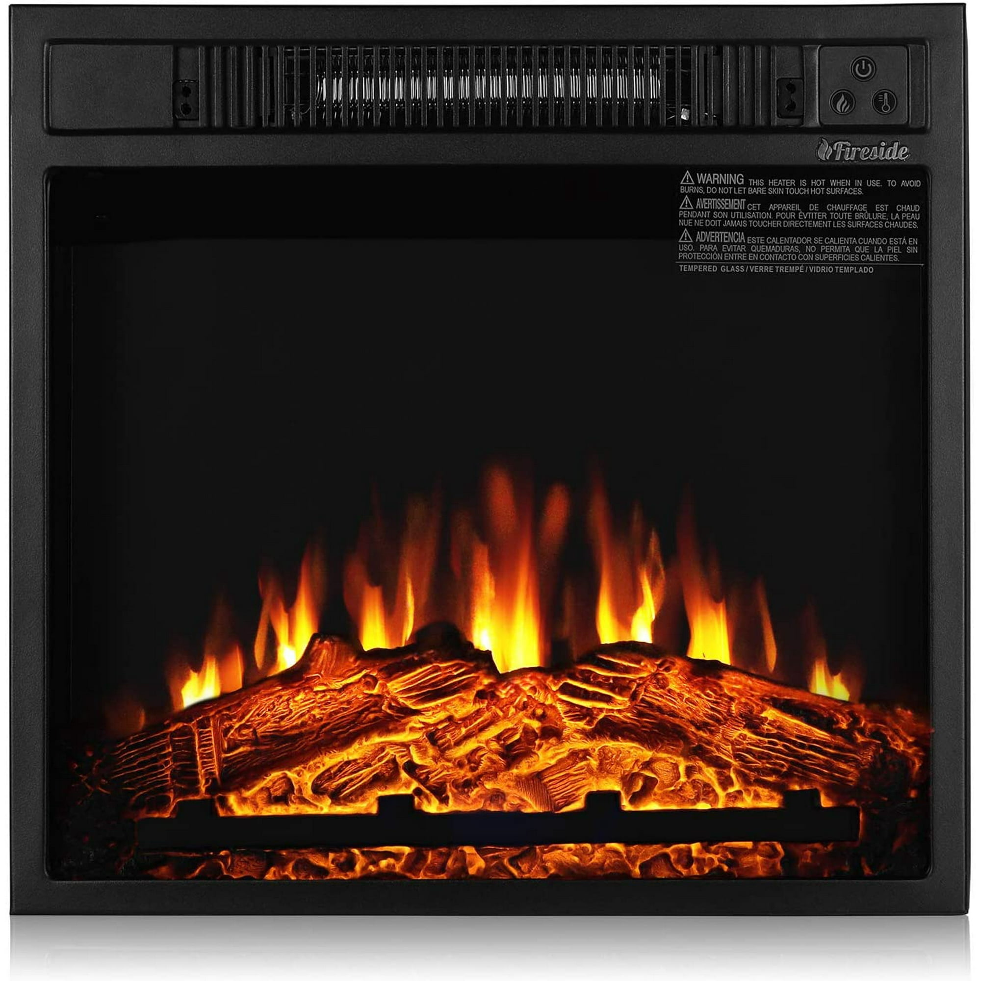 TURBRO Fireside FS18 Realistic Flames Electric Fireplace, Remote Control, 3  Adjustable Brightness Flames - Walmart.com