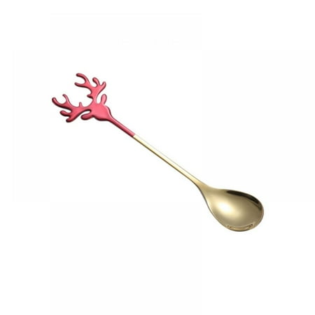 

2Pcs Ins Spoon Cartoon Elk Coffee Spoon Dessert Spoon Coffee Stirring Spoon 304 Stainless Steel Kitchen Supplies