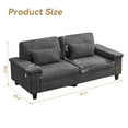 thumbnail image 4 of 79" Modern Deep Seat Sofa for Living Room with Adjustable Armrests & USB/Type-C Charging Ports ,3-Seater Loveseat for Apartment, Home Office, 4 of 8