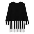 thumbnail image 3 of Cool Piano Keyboard Loose Dress Evening Dress Summer Dresses for Women Luxury Dress Long Sleeved Dress, 3 of 4