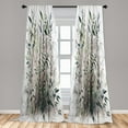 thumbnail image 3 of Ambesonne Leafy Art Curtains 2 Panel Set, Futurist Nature Leaves, Pair of - 28" x 95", Laurel Green Multicolor, 3 of 4