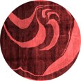 thumbnail image 1 of Ahgly Company Machine Washable Indoor Round Abstract Red Modern Area Rugs, 8' Round, 1 of 4
