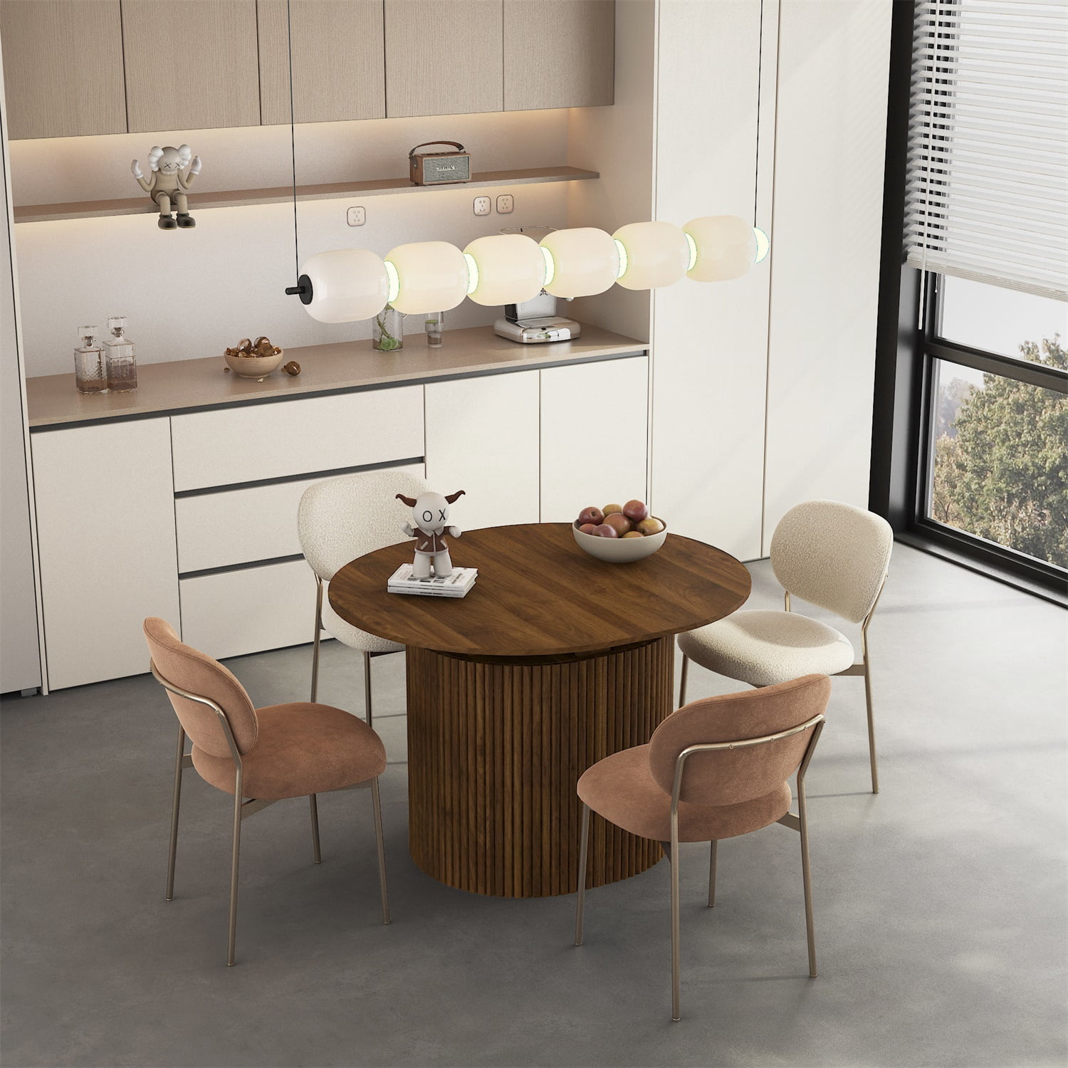 Hommoo Extendable Foldable Dining Table for 1-10 People, Multifunctional Wooden Oval Expandable Console Table, for Kitchen Living Meeting Room,Brown