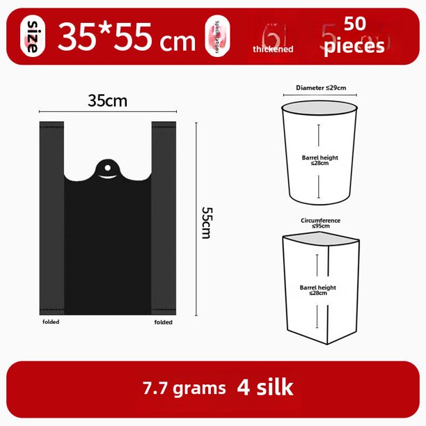 Bolsa de basura extra grande, gruesa, para uso doméstico, color negro, para mudanzas, para uso sanitario, portátil, de plástico, extra grande