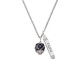 thumbnail image 2 of Delight Jewelry Silvertone Diagonal Banded Barrel with Blue Crystals Spinner Silvertone Believe Faith Prayer Hope Bar Charm Necklace, 23", 2 of 4
