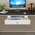 thumbnail image 5 of 19.78" Under Desk Storage Drawer, Office Desk Organizer Locking Design White Sliding Pull-Out Drawer for Sit Stand Workstation, 5 of 12