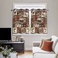 thumbnail image 4 of Country Patch Plaid Kitchen Curtains Window Panels, Brown Farmhouse Retro Bear Deer Cabin Insulated Window Treatment Curtain, Grommet Curtains for Bedroom/Living Room/Bathroom, 2 Piece 42"Wx45"L, 4 of 8