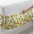 thumbnail image 2 of Cinco de Mayo Bed Skirt, Continuous Pattern of Skulls Sombrero Maracas Cactus Guitars and Flowers, Elastic Bedskirt Dust Ruffle Wrap Around for Bedding Decor, 4 Sizes, Ecru Multicolor, by Ambesonne, 2 of 2