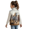 thumbnail image 2 of chaqlin Girls Fleece Vest Size 5-6 Running Horse Zipper Sleeveless Coat for Boys Ligntweight Full Zip Vest Jackets with Pockets Kids Sports Hiking Outfits, 2 of 6