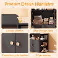 thumbnail image 4 of Linor Baby Changing Table Dresser with Large Cabinet, 4 Open Shelves, Anti-tip, and Storage Shelves, Sturdy, Easy-clean, Black, 4 of 8