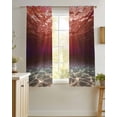 thumbnail image 4 of Red Ocean Waves Sheer Curtains 54 Inch Length 2 Panels Set for Living Room/Bedroom, Summer Beach Coastal Abstract Kitchen Curtains Grommet Semi-Sheer Curtains Drapes Voile Window Treatments 42"x54"x2, 4 of 7