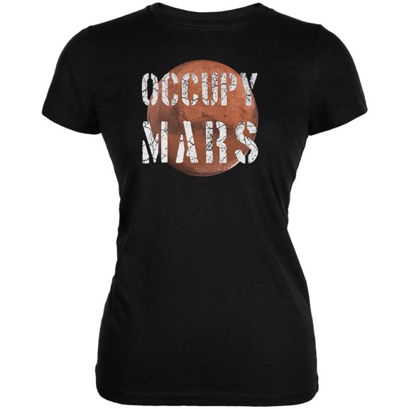 Planet Mars Occupy Mars Juniors Soft T Shirt Black SM