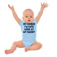 thumbnail image 3 of Of Course Im Cute Look at Daddy Romper Boys or Girls Infant Baby Brisco Brands 12M, 3 of 6