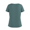 thumbnail image 3 of T-shirt à Manches Courtes en jersey Doux et Confortable pour Femmes avec Forme de Col en V Synthétique, 3 of 5