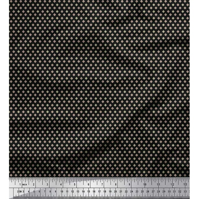 Soimoi Velvet Fabric Plus Sign Small Fabric Prints by Yard 58 Inch Wide