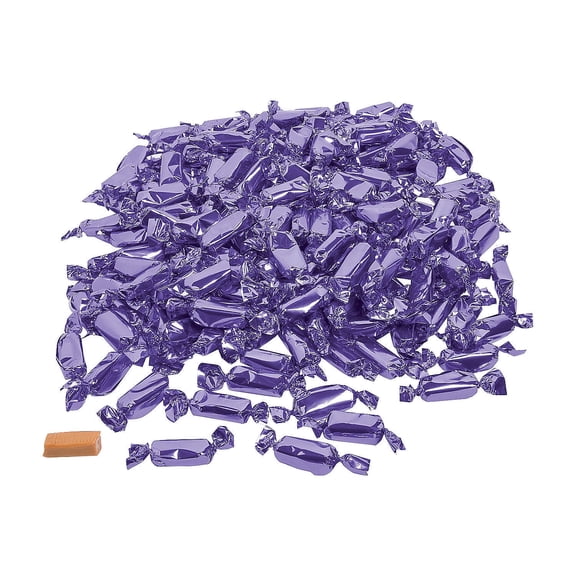 Purple Foil Wrapped Caramels (2Lbs) - Edibles - 189 Pieces