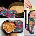 thumbnail image 5 of Yayeee Oven Mitts and Pot Holder Set of 4 Heat Resistant Kitchen Gloves Baking Hot Pad, Charming Floral Pattern, 5 of 5