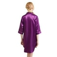 thumbnail image 4 of Defitshape Women's Button Down Nightgown Summer Satin Sleep Shirt Soft Comfy Button Silk Lounge Dress Short Sleeve Sleepwear Purple XX-Large, 4 of 4