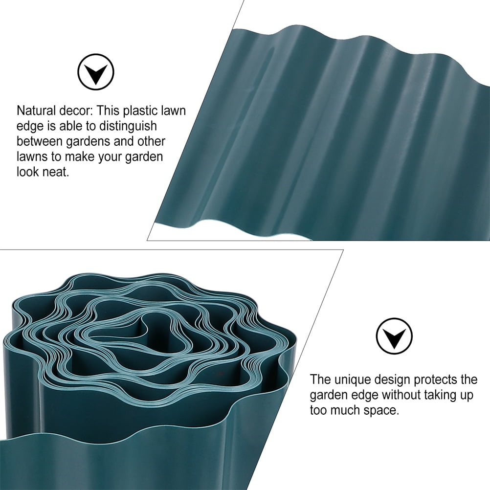 LOLIPPYY 2 Rolls Dark Green Plastic Garden Edging for Yard Lawn, Decorative Landscape Border, Lawn Edging Solution
