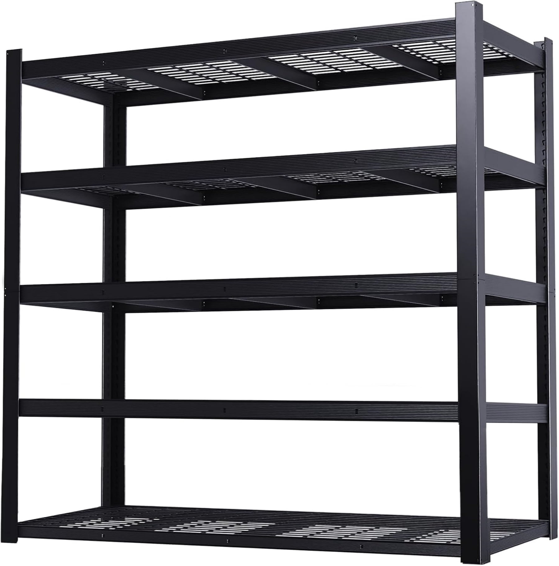 5-Tier Heavy Duty Metal Garage Shelving, 62''W Adjustable Shelving Unit Storage Shelves, Garage Rack, Metal Storage Shelves for Garage Storage