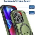 thumbnail image 5 of Case for iPhone 16 Plus,Military Grade [Built-in Kickstand] Magnetic Dual-Layer Heavy Duty Shockproof Protection TPU+PC Phone Case for iPhone 16 Plus,6.7 Inch 2024 (Green), 5 of 9