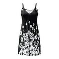 thumbnail image 4 of Sundresses for Women Casual Summer - Beach Dresses for Women Casual Summer Sleeveless Knee Length A Line Dress V Neck Cami Floral Vacation Tunic Dress, 4 of 4
