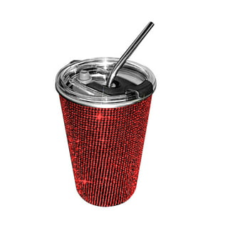 Bedazzle Starbucks Coffee Cup , Bling Hot Coffee Cups, Red Silver