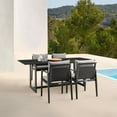 thumbnail image 2 of Armen Living Cayman Patio 5-Piece Dining Table Set With Black SETODCA5BLGRY, 2 of 7