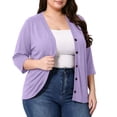 thumbnail image 5 of BUIGTTKLOP Plus Size Cardigans for Women Button down 3/4 Length Sleeve V Neck Comfy Lightweight Jackets, 5 of 8