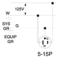 thumbnail image 3 of Enchufe Leviton 515PR 15A 125V NEMA 5-15P de goma de hoja recta, 3 of 3