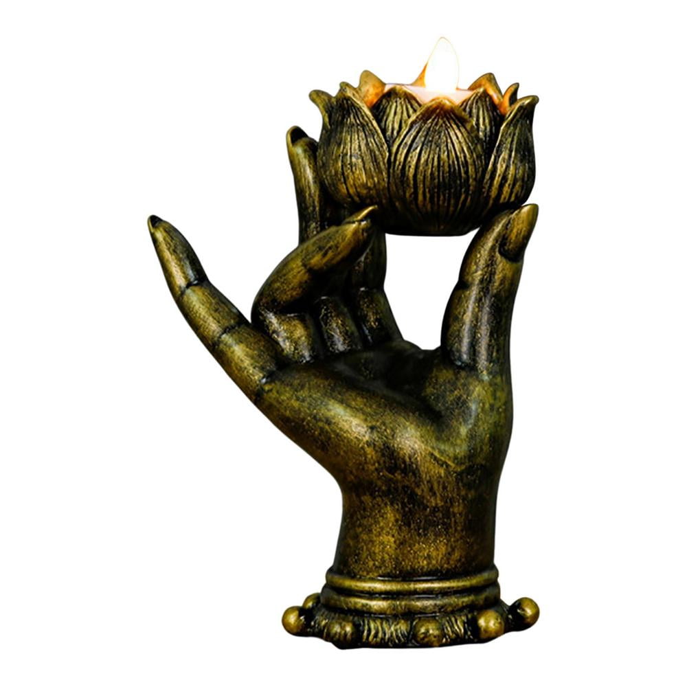 Julam Buddha Hand Candle Holder Tea Light Holders Lotus Gesture Hand