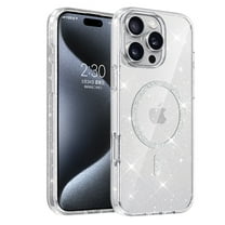 Translucent Glitter Case for Apple iPhone 12 Pro / 12 6.1", iPhone 12 Pro / 12 6.1" Case for Women Girls, Compatible with Magsafe Slim Fit Anti-Scratch Bumper Rugged Anti-Yellowing Cover, Clear